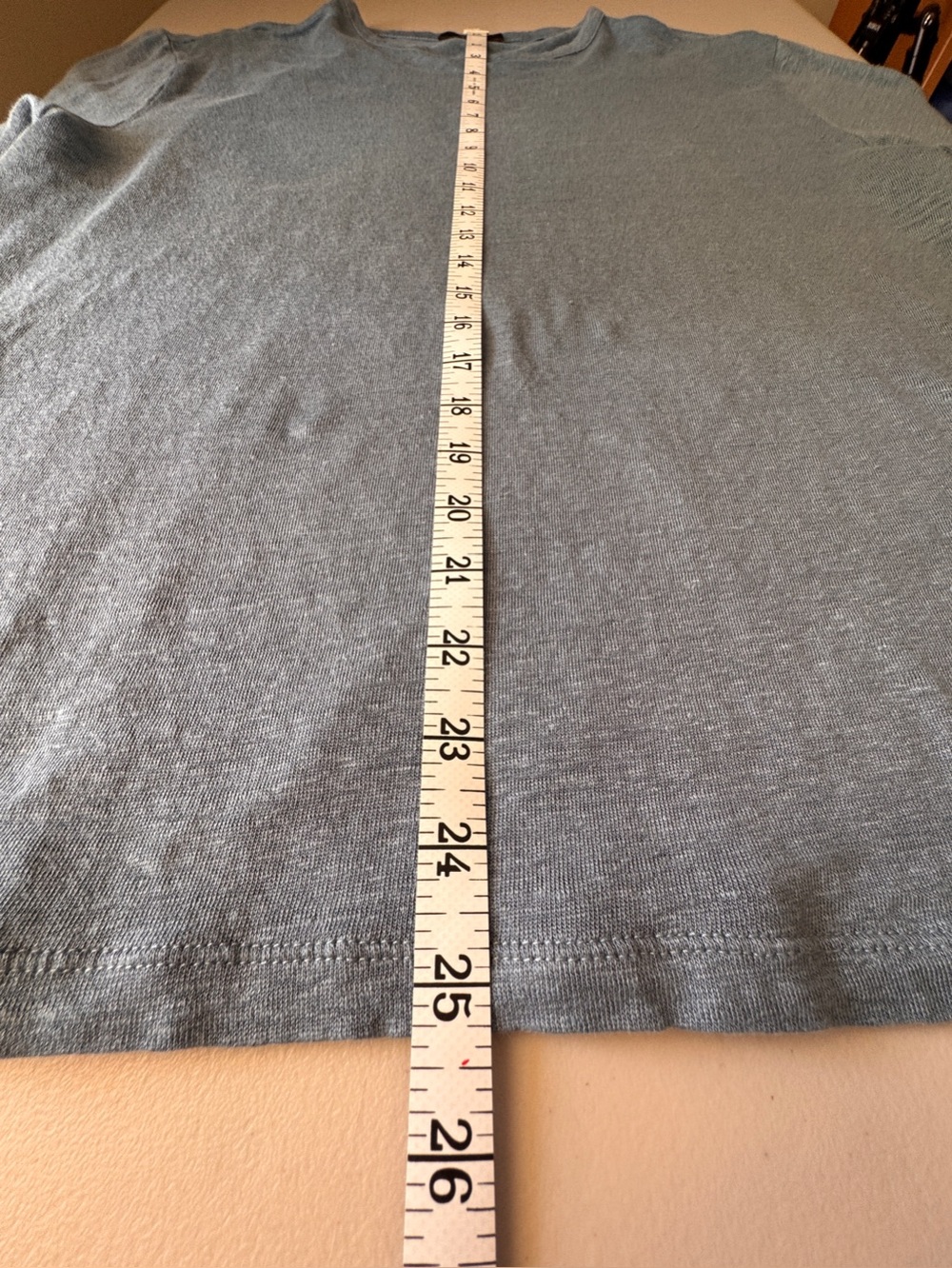 Vince 100% Linen Tee | Women’s Large | Blue Short Sleeve Lightweight Luxury Top - Picture 6 of 9